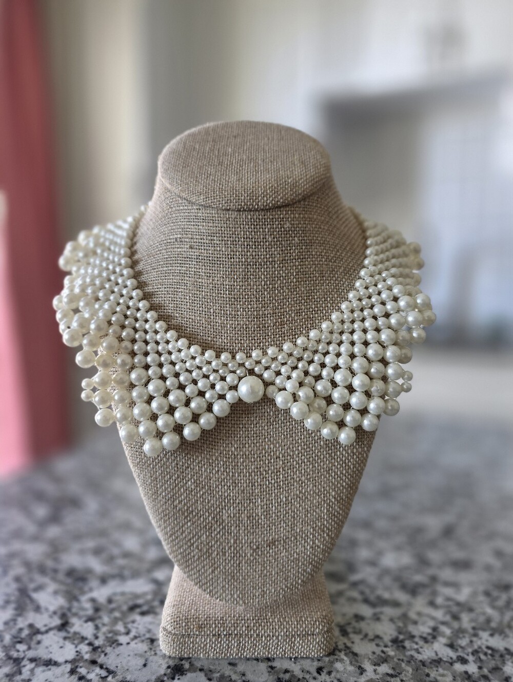 Classic Ivory Pearl Collar Necklace - Women Jewelry